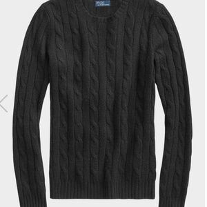 Ralph Lauren Cable Knit Cashmere Crewneck Sweater
Dark grey melange